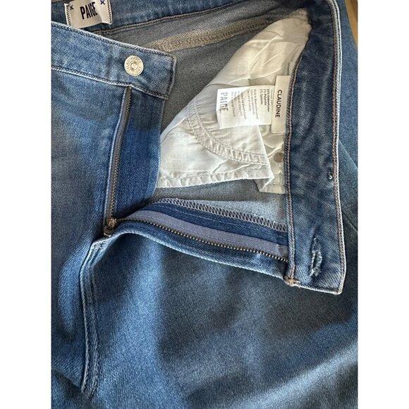 NWT Paige Jeans Claudine High Rise Ankle Flare Jeans Size 32 Raw Hem Stretch - Picture 7 of 13